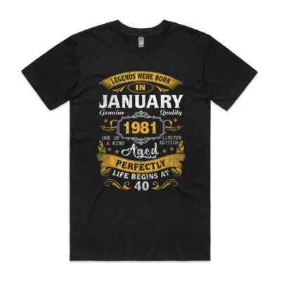 Legends Born In January 1981 40th Birthday Gift 40 Yrs Old Thumbnail