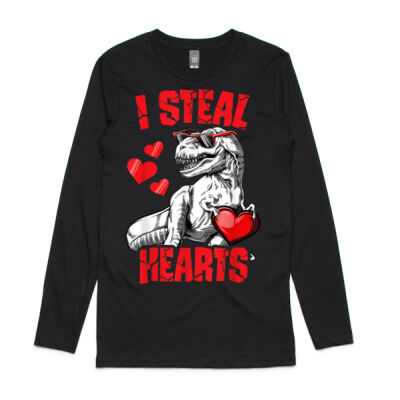 Boys Valentines Day Kids Dinosaur T rex Lover I Steal Hearts Thumbnail