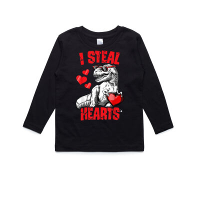 Boys Valentines Day Kids Dinosaur T rex Lover I Steal Hearts Thumbnail