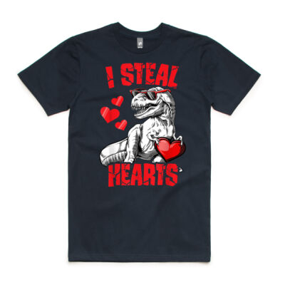 Boys Valentines Day Kids Dinosaur T rex Lover I Steal Hearts Thumbnail