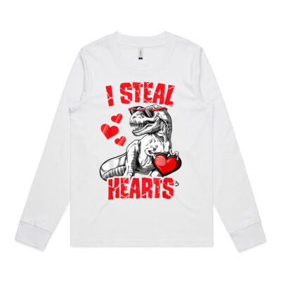 Boys Valentines Day Kids Dinosaur T rex Lover I Steal Hearts Thumbnail