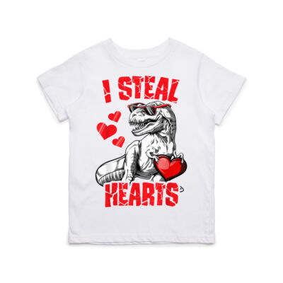 Boys Valentines Day Kids Dinosaur T rex Lover I Steal Hearts Thumbnail