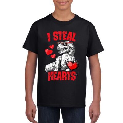 Boys Valentines Day Kids Dinosaur T rex Lover I Steal Hearts Thumbnail
