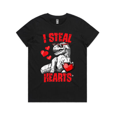 Boys Valentines Day Kids Dinosaur T rex Lover I Steal Hearts Thumbnail