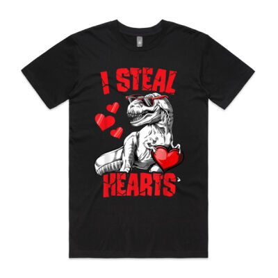 Boys Valentines Day Kids Dinosaur T rex Lover I Steal Hearts Thumbnail