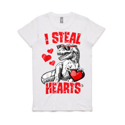 Boys Valentines Day Kids Dinosaur T rex Lover I Steal Hearts Thumbnail