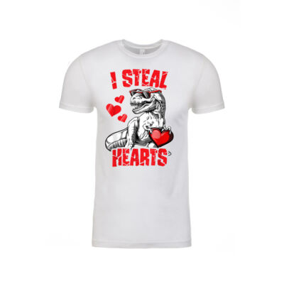 Boys Valentines Day Kids Dinosaur T rex Lover I Steal Hearts Thumbnail
