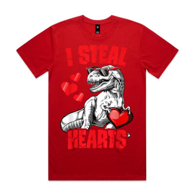 Boys Valentines Day Kids Dinosaur T rex Lover I Steal Hearts Thumbnail