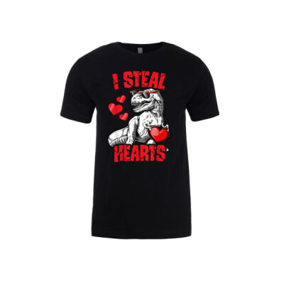Boys Valentines Day Kids Dinosaur T rex Lover I Steal Hearts Thumbnail