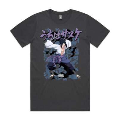 Naruto Shippuden Sasuke Curse - AS Colour Mens Faded Tee - 5065 Thumbnail