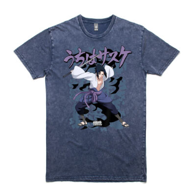 Naruto Shippuden Sasuke Curse - AS Colour Stone Wash Staple Tee Thumbnail