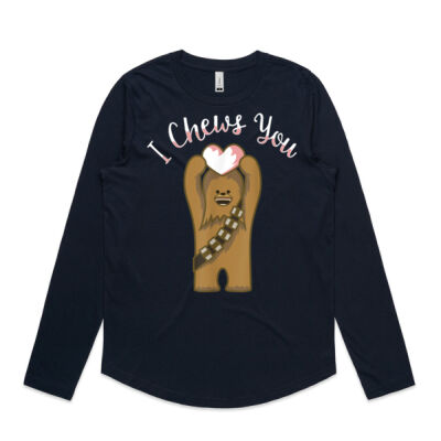 Star Wars Valentines I Chews You Chewbacca - AS Colour Women's Curve Longsleeve - 4055 Thumbnail