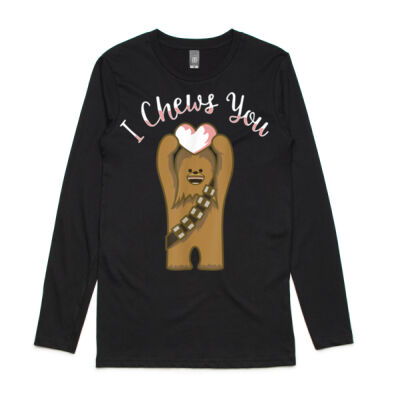 Star Wars Valentines I Chews You Chewbacca - AS Colour Ink Longsleeve Mens Tee Thumbnail