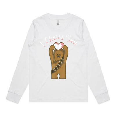 Star Wars Valentines I Chews You Chewbacca - Women's Dice Long Sleeve Cuff T Shirt by 'As Colour ' Thumbnail