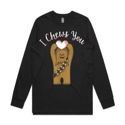 Star Wars Valentines I Chews You Chewbacca - AS Colour Men's Base Long Sleeve Cuff T Shirt Thumbnail