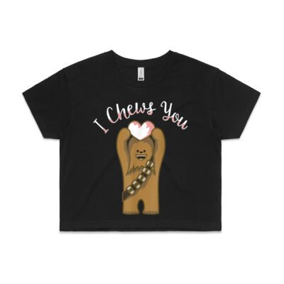 Star Wars Valentines I Chews You Chewbacca - AS Colour Crop Tee - Same Day Dispatch Thumbnail