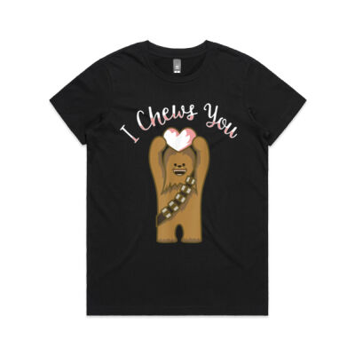 Star Wars Valentines I Chews You Chewbacca - AS Colour Maple Tee - Same Day Dispatch Thumbnail