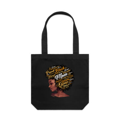 Happy Mother s Day Black Mom Queen Afro African Woman - Carrie Bag (Same Day) Thumbnail