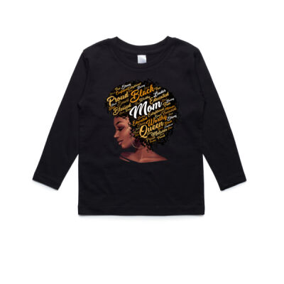 Happy Mother s Day Black Mom Queen Afro African Woman - AS Colour Kids Longsleeve Tee Thumbnail