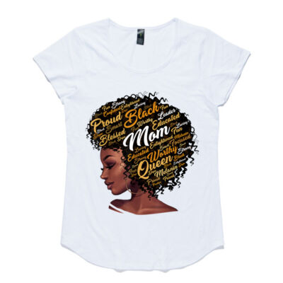 Happy Mother s Day Black Mom Queen Afro African Woman - AS Colour Women's Mali Capped Sleeve Tee Thumbnail