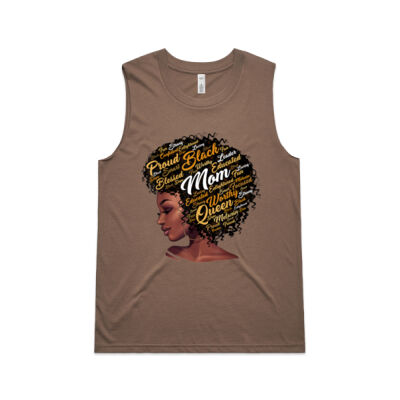 Happy Mother s Day Black Mom Queen Afro African Woman - Women's Brooklyn Tank Thumbnail