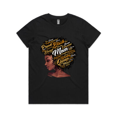Happy Mother s Day Black Mom Queen Afro African Woman - Maple Tee (Same Day) Thumbnail