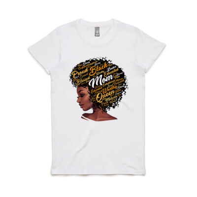 Happy Mother s Day Black Mom Queen Afro African Woman - Women's Maple Tee Thumbnail
