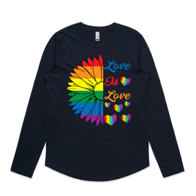 Lgbt Love Is Love Sunflower - AS Colour Women's Curve Longsleeve - 4055 Thumbnail