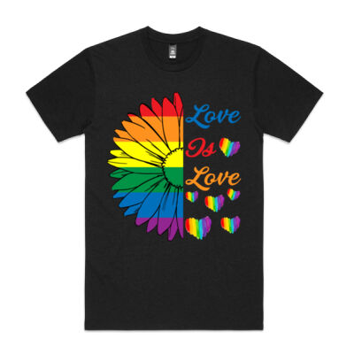 Lgbt Love Is Love Sunflower - Staple Marle Tee Thumbnail