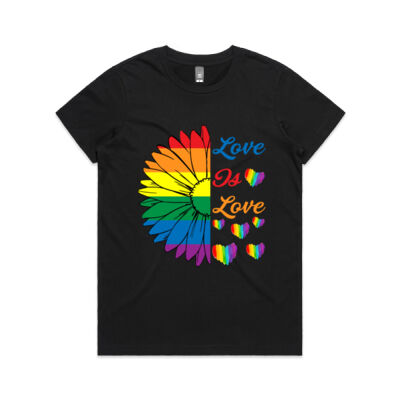 Lgbt Love Is Love Sunflower - Maple Tee (Same Day) Thumbnail
