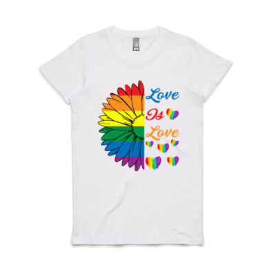 Lgbt Love Is Love Sunflower - Women's Maple Tee Thumbnail
