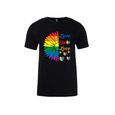 Lgbt Love Is Love Sunflower - Mens Fitted Cotton Tee Thumbnail