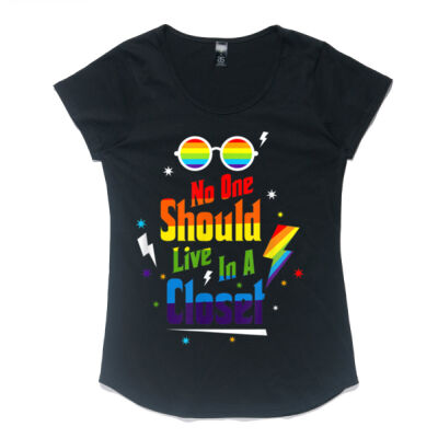 No One Should Live In A Closet LGBT-Q Gay Pride Proud Ally - AS Colour Women's Mali Capped Sleeve Tee Thumbnail