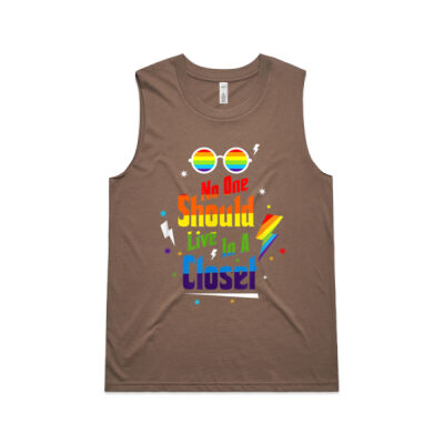 No One Should Live In A Closet LGBT-Q Gay Pride Proud Ally - Women's Brooklyn Tank Thumbnail