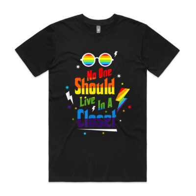 No One Should Live In A Closet LGBT-Q Gay Pride Proud Ally - Staple Tee (Same Day) Thumbnail