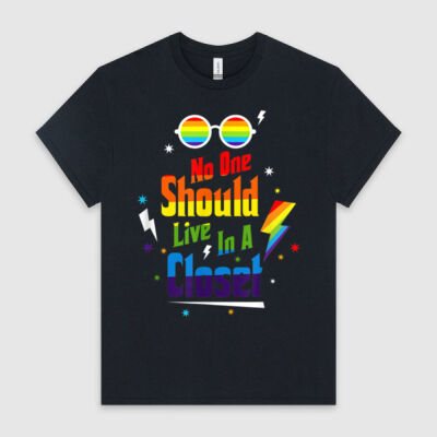 No One Should Live In A Closet LGBT-Q Gay Pride Proud Ally - HeavyCotton™ Tee Thumbnail
