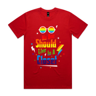 No One Should Live In A Closet LGBT-Q Gay Pride Proud Ally - Mens Staple Tee Thumbnail