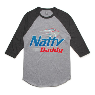 Natty Daddy (on Back) Funny Father's Day - 3/4 Raglan Tee Unisex Thumbnail