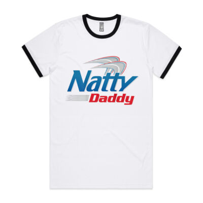 Natty Daddy (on Back) Funny Father's Day - Mens Ringer Tee Thumbnail