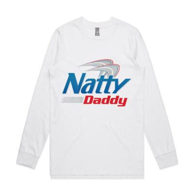 Natty Daddy (on Back) Funny Father's Day - Mens Base Longsleeve Tee Thumbnail