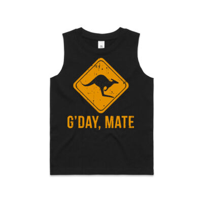 G’day Mate Funny Kangaroo - AS Colour Kids Barnard Tank Thumbnail