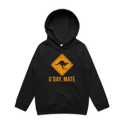 G’day Mate Funny Kangaroo - Youth / Kids Supply Hood Thumbnail