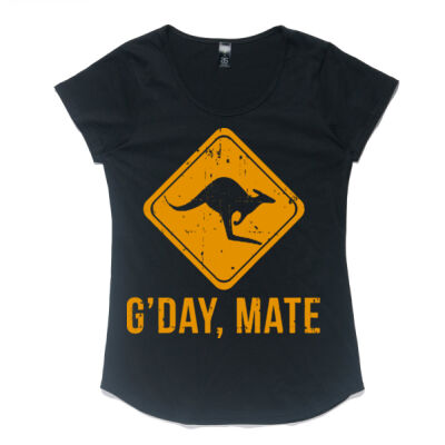 G’day Mate Funny Kangaroo - AS Colour Women's Mali Capped Sleeve Tee Thumbnail