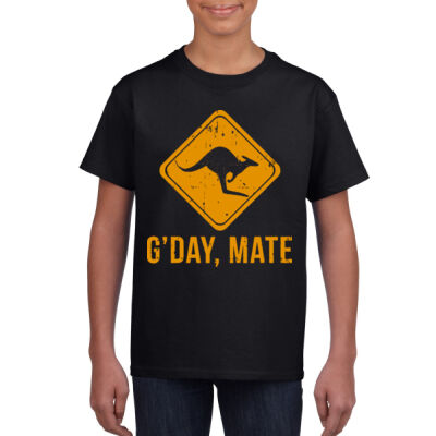 G’day Mate Funny Kangaroo - Youth Crew Neck Tee (Same Day) Thumbnail