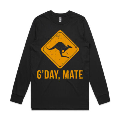 G’day Mate Funny Kangaroo - Base Longsleeve Tee (Same Day) Thumbnail