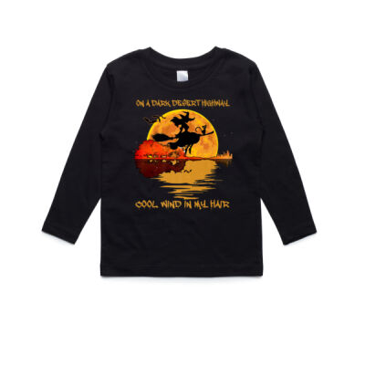 On A Dark Desert Highway-Cool Wind In My Hair Witch Premium - AS Colour Kids Longsleeve Tee Thumbnail