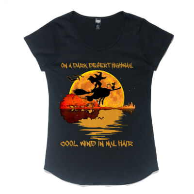 On A Dark Desert Highway-Cool Wind In My Hair Witch Premium - AS Colour Women's Mali Capped Sleeve Tee Thumbnail