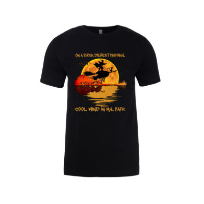 On A Dark Desert Highway-Cool Wind In My Hair Witch Premium - Mens Slim Cotton Tee (Same Day) Thumbnail